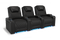 Valencia 2025 New Oslo Leather Home Theater Seating Row of 3, Midnight Black