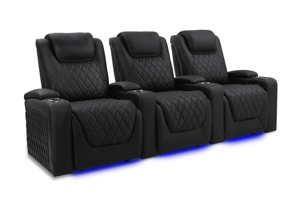 Valencia 2025 New Oslo Luxury Home Theater Seating Row of 3, Onyx