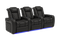 Valencia 2025 New Tuscany Leather Home Theater Seating Row of 3, Midnight Black