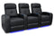 Valencia Verona Leather Home Theater Seating Power Headrest Row of 3, Black