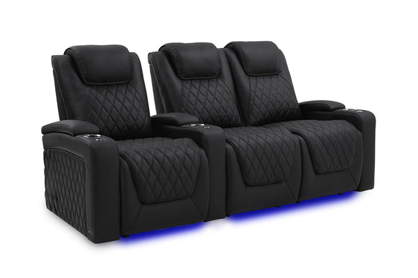 Valencia 2025 New Oslo Luxury Home Theater Seating Row of 3 Loveseat Right, Onyx