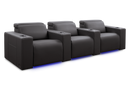 Valencia Barcelona Grand Leather Home Theater Seating Row of 3, Charcoal Grey