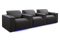 Valencia Barcelona Grand Leather Home Theater Seating Row of 3, Charcoal Grey