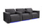 Valencia Barcelona Ultimate Leather Home Theater Seating Row of 3, Graphite