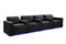 Valencia Barcelona Leather Home Theater Seating Row of 4, Midnight Black