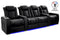 Valencia 2025 New Tuscany Ultimate Luxury Heat & Ventilation Leather Home Theater Seating Row of 4 Loveseat Center, Onyx
