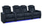 Valencia 2025 New Tuscany Luxury Leather Home Theater Seating Row of 4 Loveseat Center, Moonlight Blue