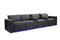 Valencia Barcelona Leather Home Theater Seating Row of 4 Loveseat Left, Charcoal Grey