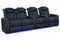 Valencia 2025 New Tuscany Luxury Leather Home Theater Seating Row of 4 Loveseat Left, Moonlight Blue