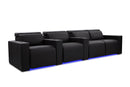 Valencia Barcelona Ultimate Leather Home Theater Seating Row of 4 Loveseat Right, Onyx