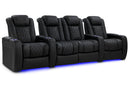 Valencia 2025 New Tuscany Luxury Leather Home Theater Seating Row of 4 Loveseat Center, Onyx