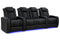 Valencia 2025 New Tuscany Luxury Leather Home Theater Seating Row of 4 Loveseat Center, Onyx