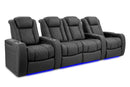 Valencia 2025 New Tuscany Ultimate Luxury Leather Home Theater Seating Row of 4 Loveseat Center, Graphite