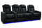 Valencia 2025 New Tuscany Slim Ultimate Luxury Leather Home Theater Seating Row of 4 Loveseat Center, Onyx
