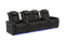Valencia 2025 New Tuscany Leather Home Theater Seating Row of 4 Loveseat Center, Midnight Black