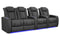 Valencia 2025 New Tuscany Luxury Leather Home Theater Seating Row of 4 Loveseat Left, Graphite