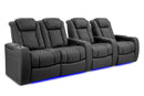 Valencia 2025 New Tuscany Ultimate Luxury Leather Home Theater Seating Row of 4 Loveseat Left, Graphite