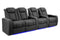 Valencia 2025 New Tuscany Ultimate Luxury Leather Home Theater Seating Row of 4 Loveseat Left, Graphite