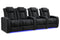 Valencia 2025 New Tuscany Luxury Leather Home Theater Seating Row of 4 Loveseat Left, Onyx