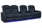 Valencia 2025 New Tuscany XL Luxury Leather Home Theater Seating Row of 4 Loveseat Left, Moonlight Blue