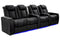 Valencia 2025 New Tuscany Ultimate Luxury Leather Home Theater Seating Row of 4 Loveseat Left, Onyx