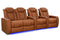 Valencia 2025 New Tuscany Ultimate Luxury Leather Home Theater Seating Row of 4 Loveseat Left, Royal Cognac
