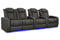 Valencia 2025 New Tuscany XL Luxury Leather Home Theater Seating Row of 4 Loveseat Left, Graphite