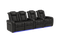 Valencia 2025 New Tuscany Leather Home Theater Seating Row of 4 Loveseat Left, Midnight Black