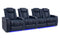 Valencia Tuscany Leather Home Theater Seating Row of 4 Loveseat Right, Navy Blue