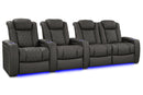 Valencia 2025 New Tuscany XL Luxury Leather Home Theater Seating Row of 4 Loveseat Right, Graphite