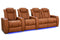 Valencia 2025 New Tuscany Ultimate Luxury Leather Home Theater Seating Row of 4 Loveseat Right, Royal Cognac