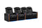 Valencia 2025 New Tuscany Executive Heat & Massage Leather Home Theater Seating Row of 4 Loveseat Right, Midnight Black