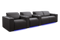 Valencia Barcelona Grand Leather Home Theater Seating Row of 4 Loveseat Right, Charcoal Grey