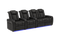 Valencia 2025 New Tuscany Leather Home Theater Seating Row of 4 Loveseat Right, Midnight Black