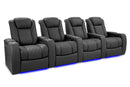 Valencia 2025 New Tuscany Ultimate Luxury Leather Home Theater Seating Row of 4, Graphite