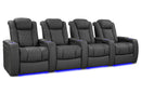 Valencia 2025 New Tuscany Luxury Leather Home Theater Seating Row of 4, Graphite