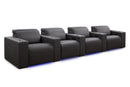 Valencia 2025 New Barcelona Grand Ultimate Leather Home Theater Seating Row of 4, Graphite