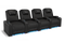 Valencia 2025 New Oslo Leather Home Theater Seating Row of 4, Midnight Black