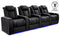 Valencia 2025 New Tuscany Ultimate Luxury Heat & Ventilation Leather Home Theater Seating Row of 4, Onyx