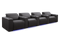 Valencia Barcelona Grand Leather Home Theater Seating Row of 4, Charcoal Grey