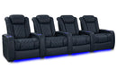 Valencia 2025 New Tuscany XL Luxury Leather Home Theater Seating Row of 4, Moonlight Blue