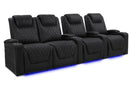 Valencia 2025 New Oslo Luxury Home Theater Seating Row of 4 Loveseat Left, Onyx