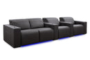 Valencia 2025 New Barcelona Grand Ultimate Leather Home Theater Seating Row of 4 Loveseat Left, Graphite