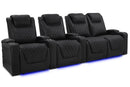 Valencia 2025 New Oslo Luxury Home Theater Seating Row of 4 Loveseat Right, Onyx