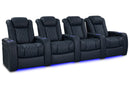 Valencia 2025 New Tuscany Luxury Leather Home Theater Seating Row of 4, Moonlight Blue