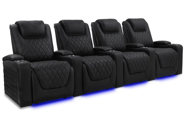 Valencia 2025 New Oslo Luxury Home Theater Seating Row of 4, Onyx