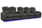 Valencia 2025 New Tuscany XL Luxury Leather Home Theater Seating Row of 5 Loveseat Left, Graphite