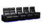 Valencia 2025 New Monza Leather Home Theater Seating With Carbon Fiber Panel Row of 5 Loveseat Left, Black