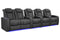 Valencia 2025 New Tuscany Luxury Leather Home Theater Seating Row of 5 Loveseat Left, Graphite