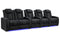Valencia 2025 New Tuscany Luxury Leather Home Theater Seating Row of 5 Loveseat Left, Onyx